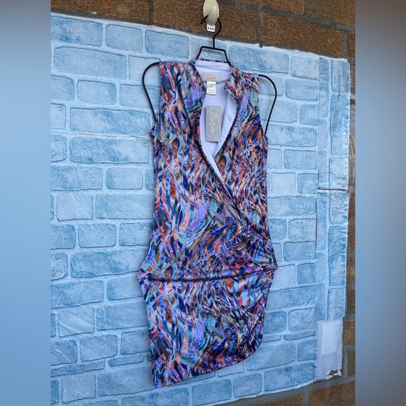 Savee Couture Laguna Beach watercolor dress size XS NWT - Picture 5 of 12